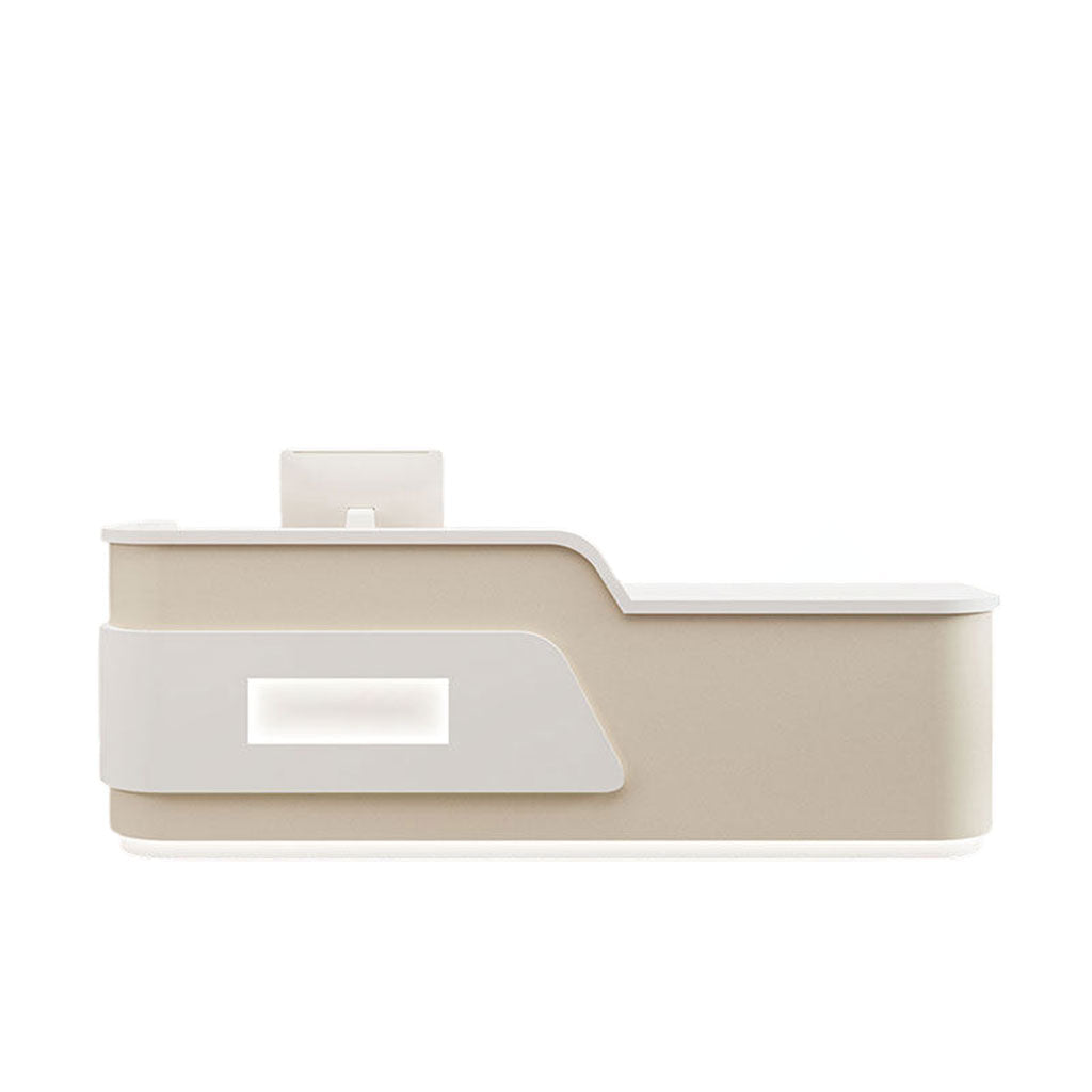 Cream Minimalist Reception Desk Beauty Salon Counter Boutique Service Desk Shop
