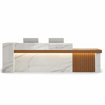 Modern LED Reception Desk Cashier Counter with Ample Storage & Drawers BDLFurniture