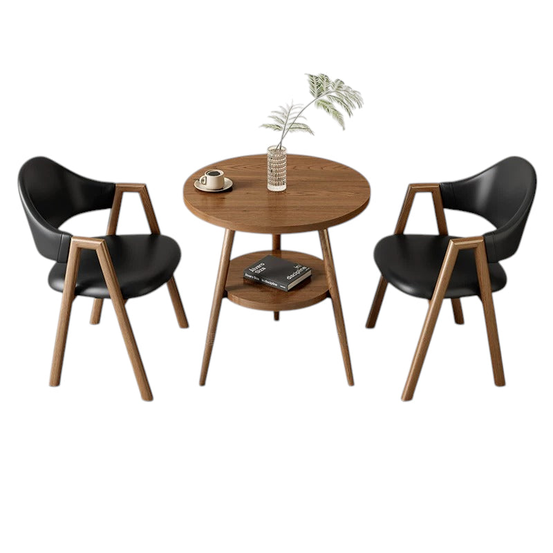 BDLFurniture Small Round Table and 2 Chairs Set Cafe Balcony Office Lounge Desk Compact Design