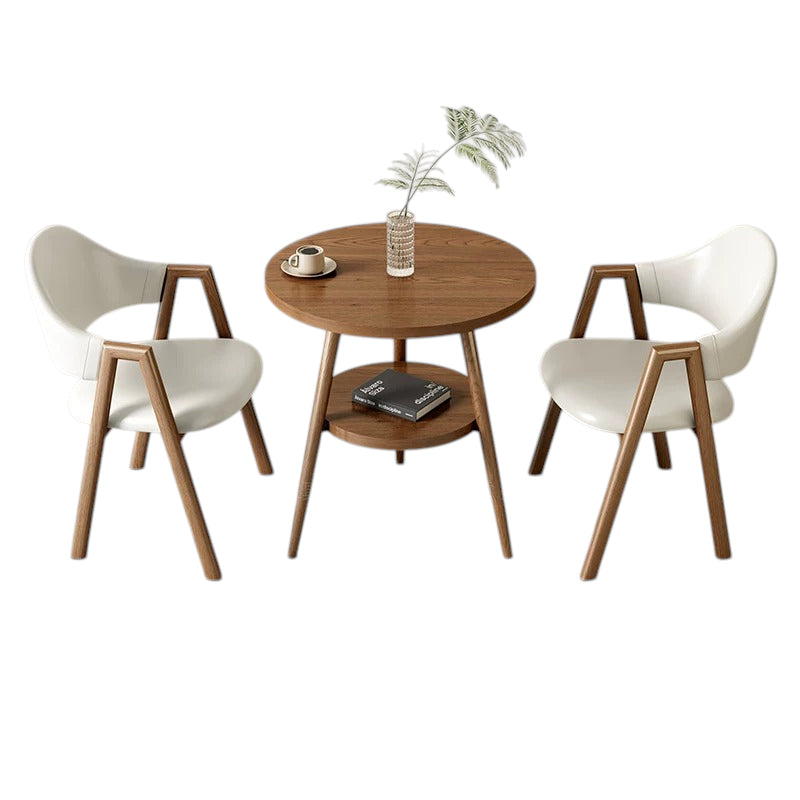BDLFurniture Small Round Table and 2 Chairs Set Cafe Balcony Office Lounge Desk Compact Design