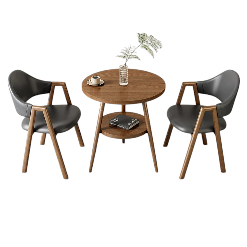 BDLFurniture Small Round Table and 2 Chairs Set Cafe Balcony Office Lounge Desk Compact Design