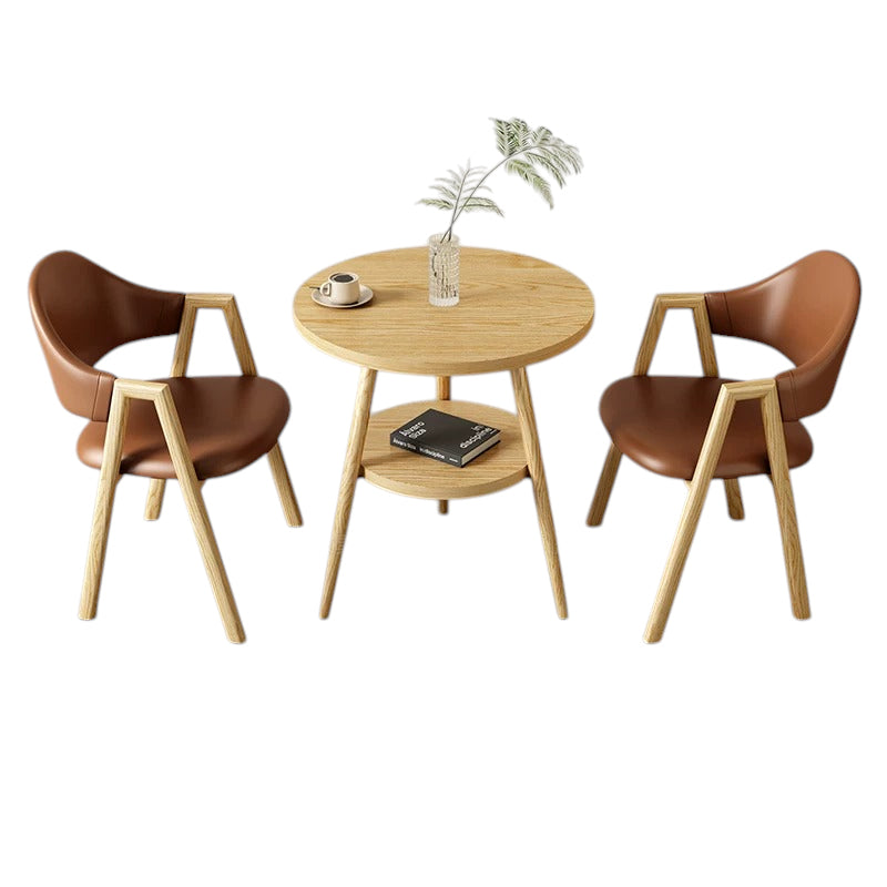 BDLFurniture Small Round Table and 2 Chairs Set Cafe Balcony Office Lounge Desk Compact Design