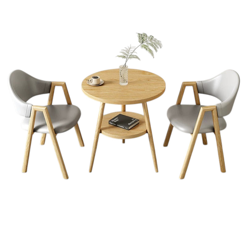 BDLFurniture Small Round Table and 2 Chairs Set Cafe Balcony Office Lounge Desk Compact Design
