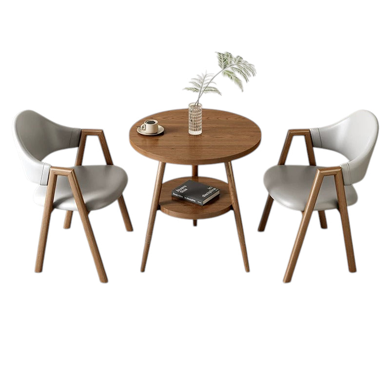BDLFurniture Small Round Table and 2 Chairs Set Cafe Balcony Office Lounge Desk Compact Design