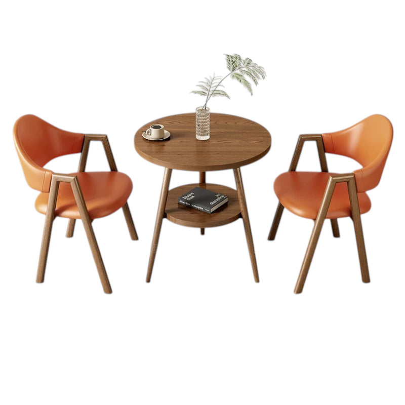 BDLFurniture Small Round Table and 2 Chairs Set Cafe Balcony Office Lounge Desk Compact Design