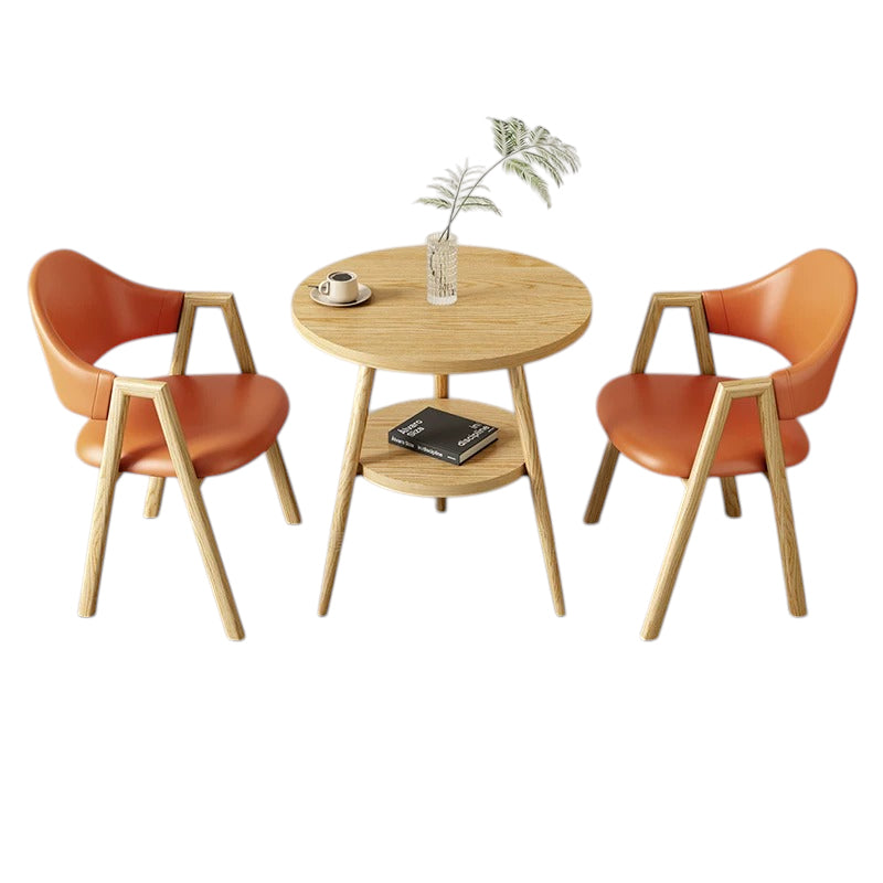 BDLFurniture Small Round Table and 2 Chairs Set Cafe Balcony Office Lounge Desk Compact Design