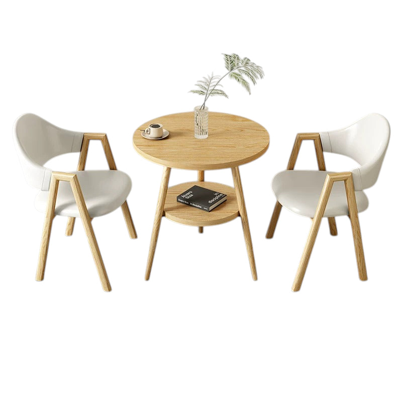 BDLFurniture Small Round Table and 2 Chairs Set Cafe Balcony Office Lounge Desk Compact Design