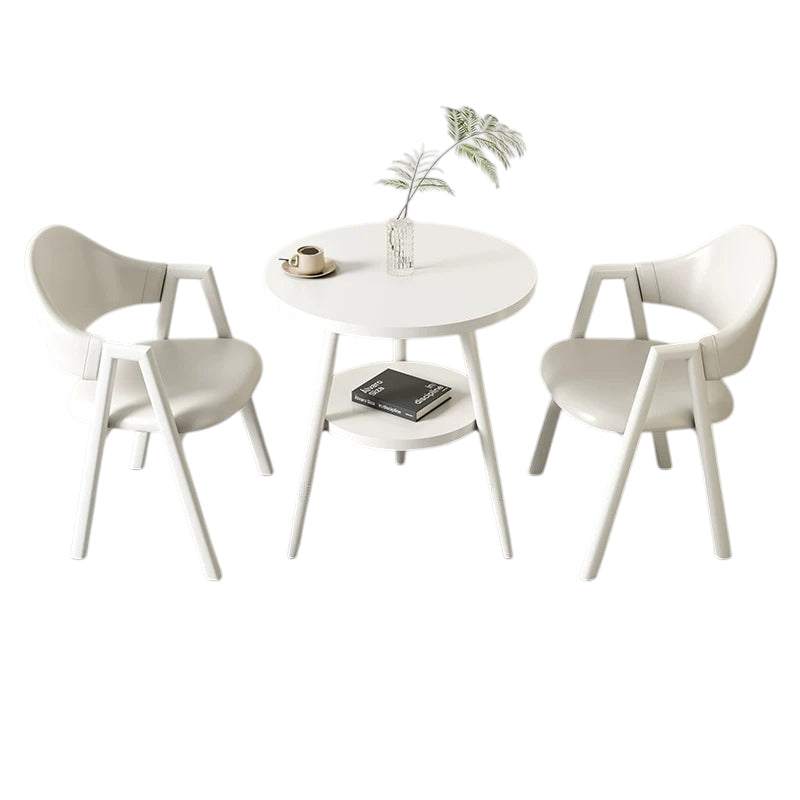 BDLFurniture Small Round Table and 2 Chairs Set Cafe Balcony Office Lounge Desk Compact Design
