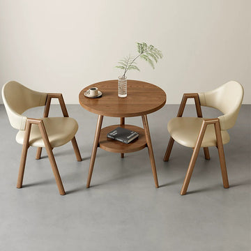 BDLFurniture Small Round Table and 2 Chairs Set Cafe Balcony Office Lounge Desk Compact Design