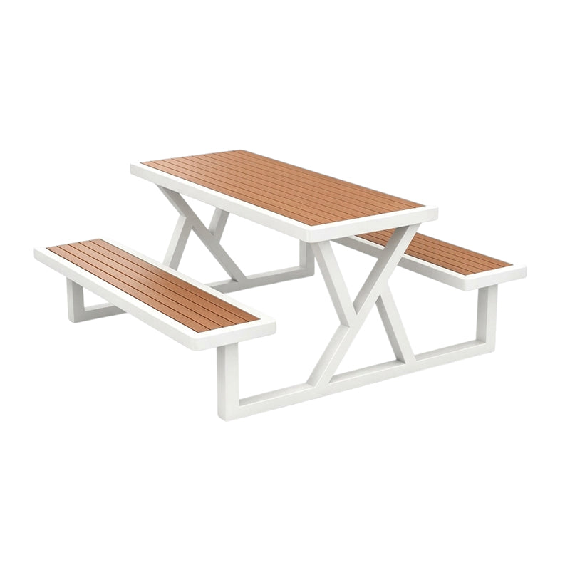BDLFurniture Outdoor Plastic Wood Picnic Table Set Weatherproof Patio Bench Sunshade Options