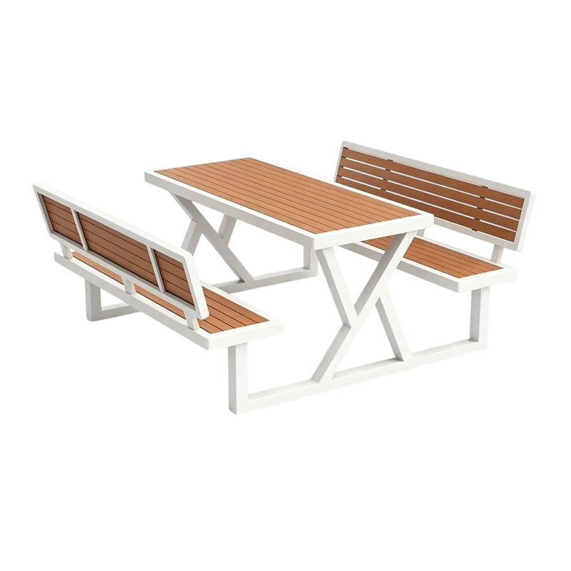 BDLFurniture Outdoor Plastic Wood Picnic Table Set Weatherproof Patio Bench Sunshade Options