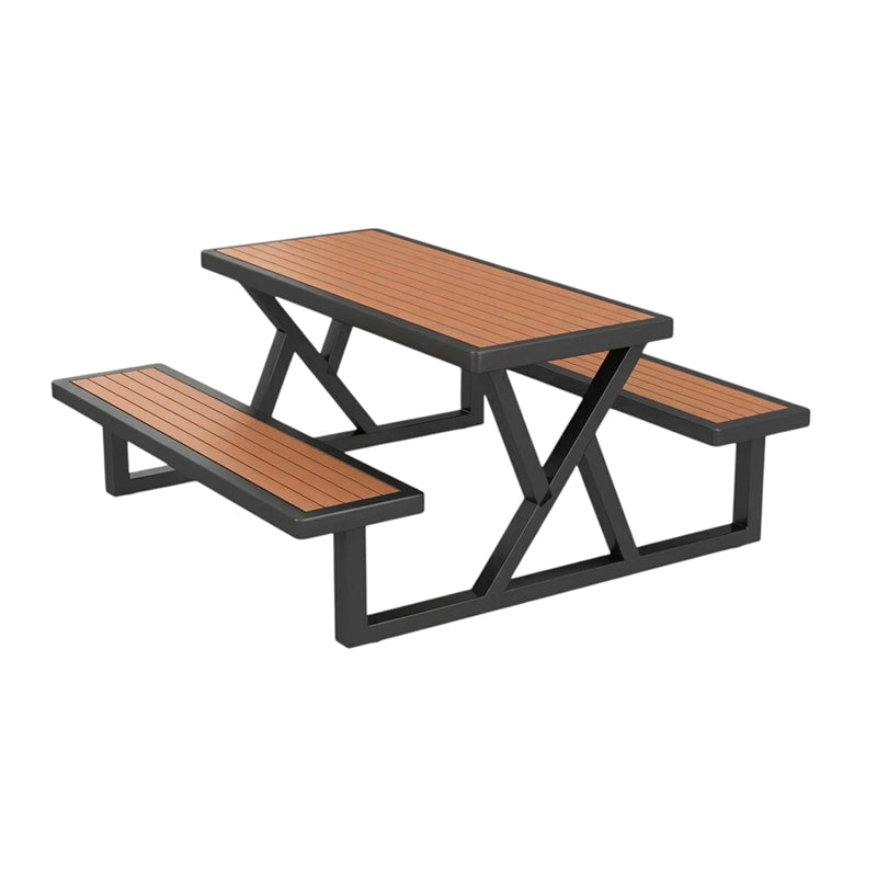 BDLFurniture Outdoor Plastic Wood Picnic Table Set Weatherproof Patio Bench Sunshade Options
