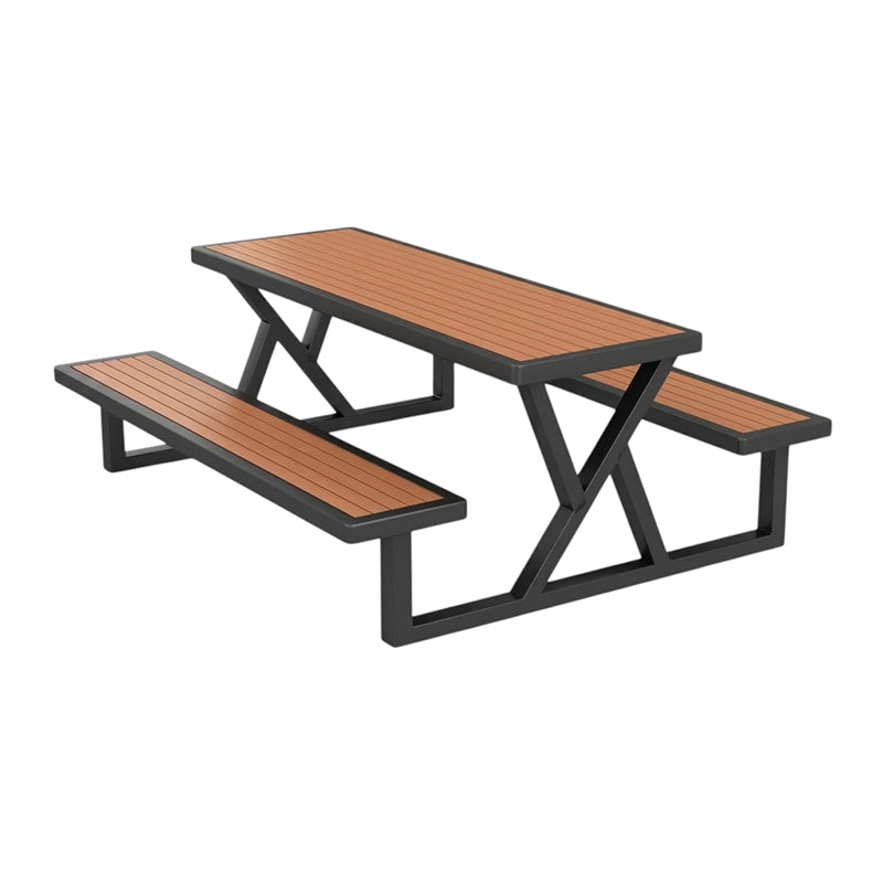 BDLFurniture Outdoor Plastic Wood Picnic Table Set Weatherproof Patio Bench Sunshade Options