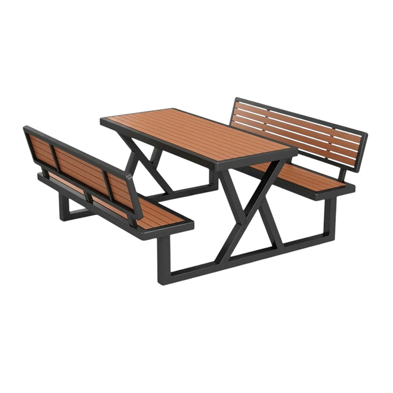 BDLFurniture Outdoor Plastic Wood Picnic Table Set Weatherproof Patio Bench Sunshade Options