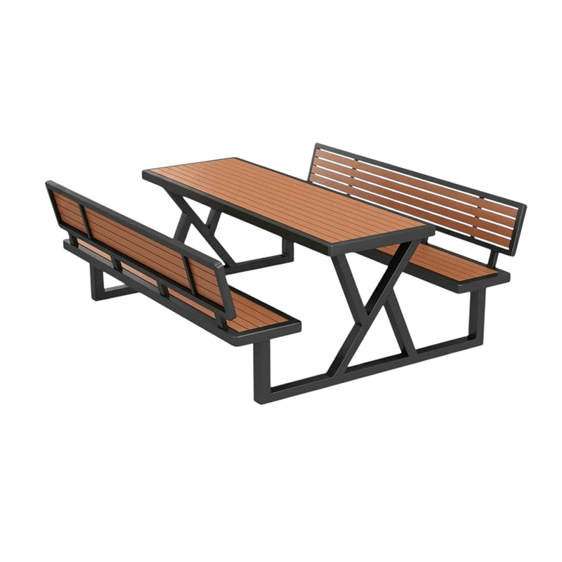 BDLFurniture Outdoor Plastic Wood Picnic Table Set Weatherproof Patio Bench Sunshade Options