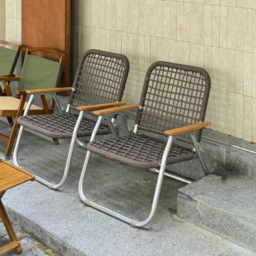 BDLFurniture Outdoor Aluminium Rattan Folding Chair Portable Patio Balcony Cafe Lounge Seat