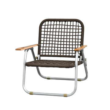 BDLFurniture Outdoor Aluminium Rattan Folding Chair Portable Patio Balcony Cafe Lounge Seat