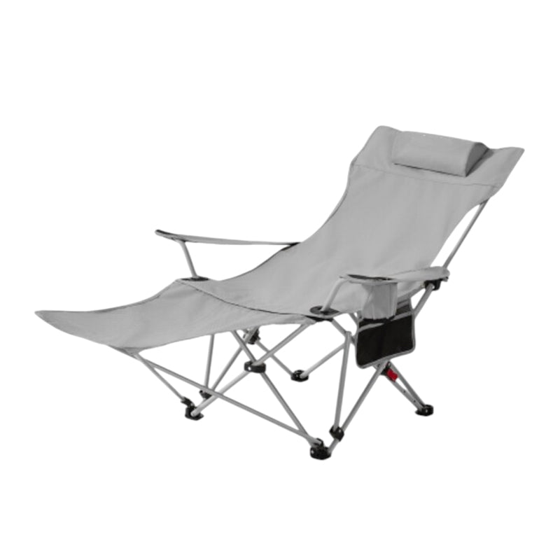 BDLFurniture Folding Camping Recliner Chair Adjustable Beach Fishing Lounge Whth Footrest & Pillow