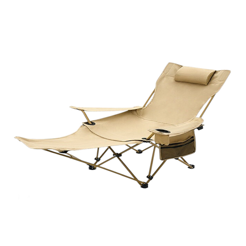 BDLFurniture Folding Camping Recliner Chair Adjustable Beach Fishing Lounge Whth Footrest & Pillow