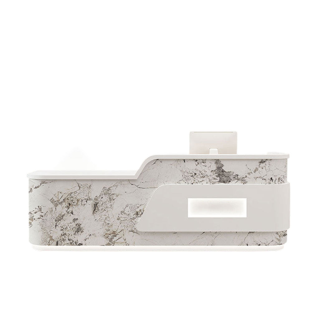 Cream Minimalist Reception Desk Beauty Salon Counter Boutique Service Desk Shop