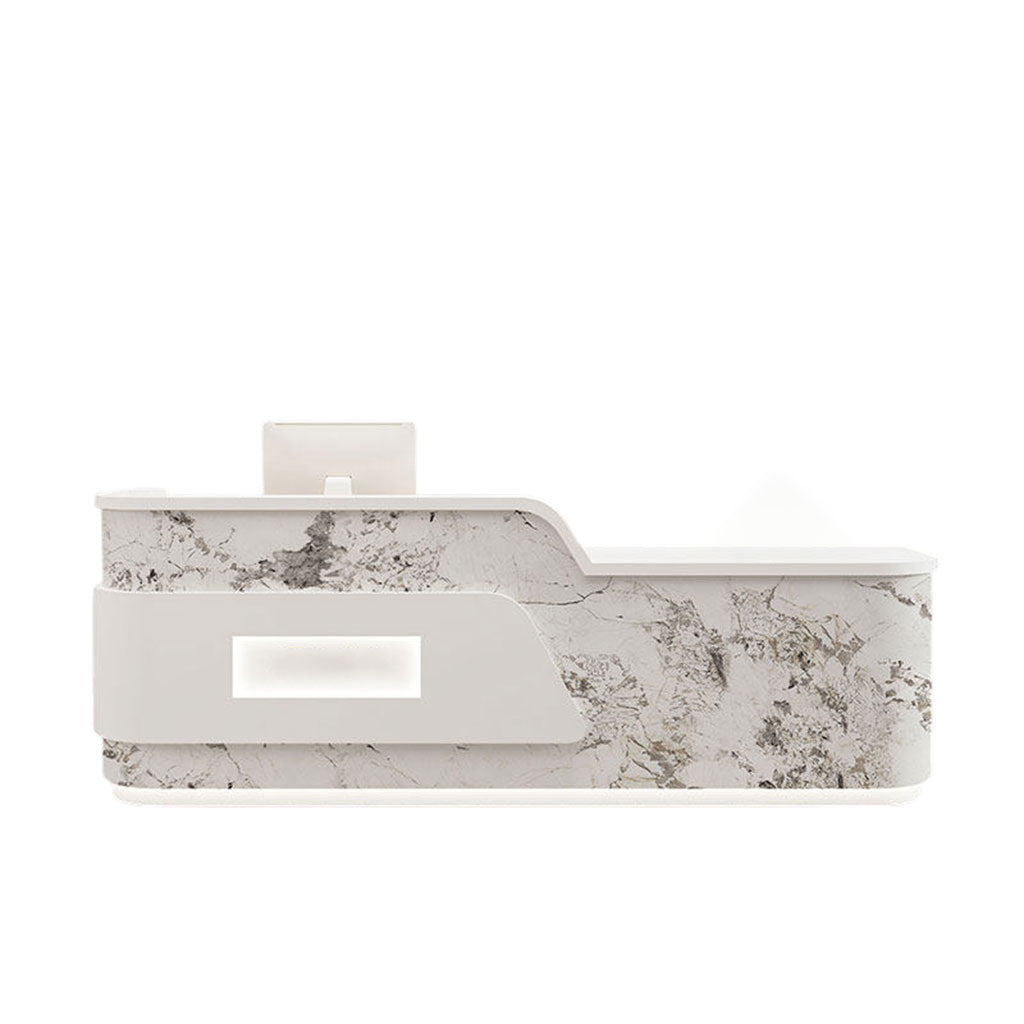 Cream Minimalist Reception Desk Beauty Salon Counter Boutique Service Desk Shop