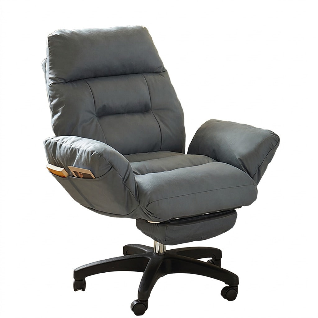 Ergonomic Reclining Office Sofa Chair with Footrest & Height Adjustment