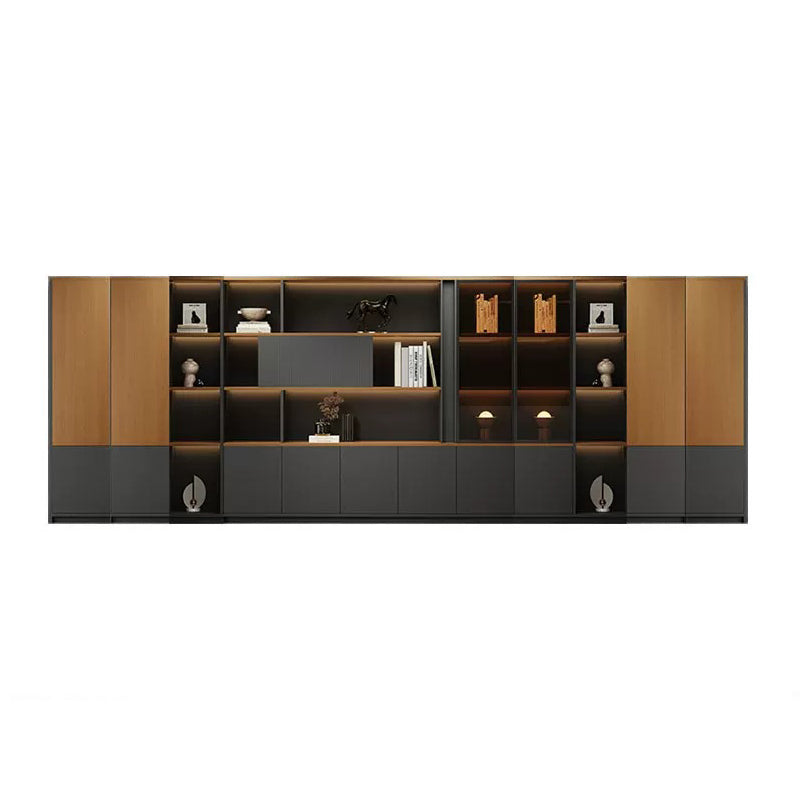 BDLFurniture Modular Office File Storage Cabinet Bookcase Unit LED Light 80-480cm Grey Khaki