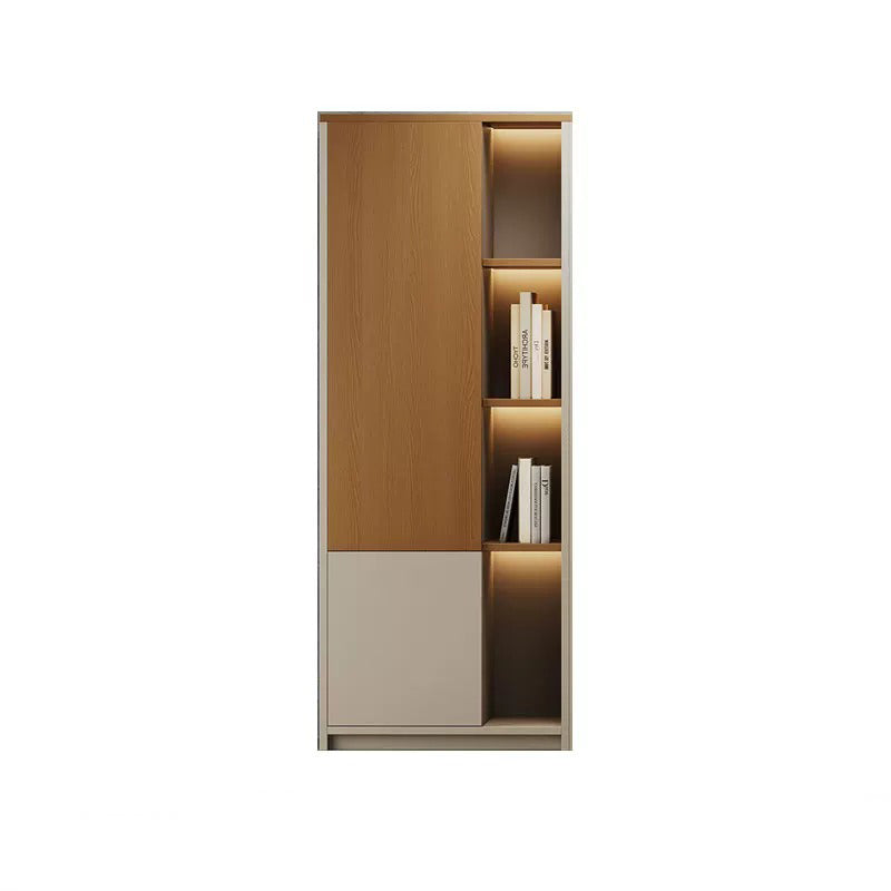 BDLFurniture Modular Office File Storage Cabinet Bookcase Unit LED Light 80-480cm Grey Khaki