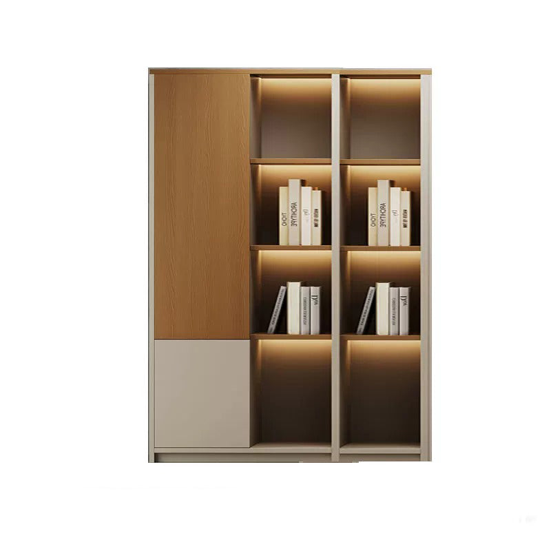 BDLFurniture Modular Office File Storage Cabinet Bookcase Unit LED Light 80-480cm Grey Khaki