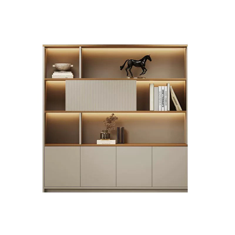 BDLFurniture Modular Office File Storage Cabinet Bookcase Unit LED Light 80-480cm Grey Khaki