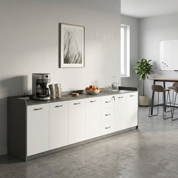 BDLFurniture Office Credenza Printer Stand Tea Station Cabinet Grey Oak Storage Cupboard