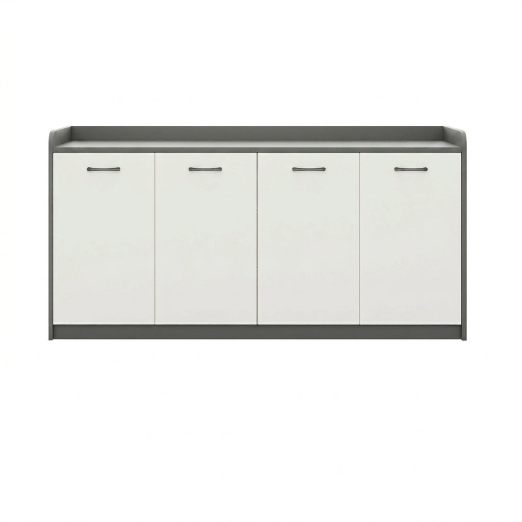 BDLFurniture Office Credenza Printer Stand Tea Station Cabinet Grey Oak Storage Cupboard