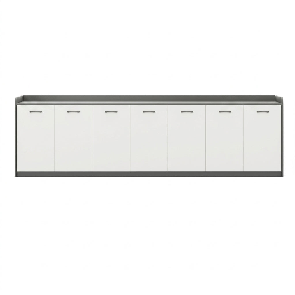 BDLFurniture Office Credenza Printer Stand Tea Station Cabinet Grey Oak Storage Cupboard