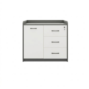 BDLFurniture Office Credenza Printer Stand Tea Station Cabinet Grey Oak Storage Cupboard