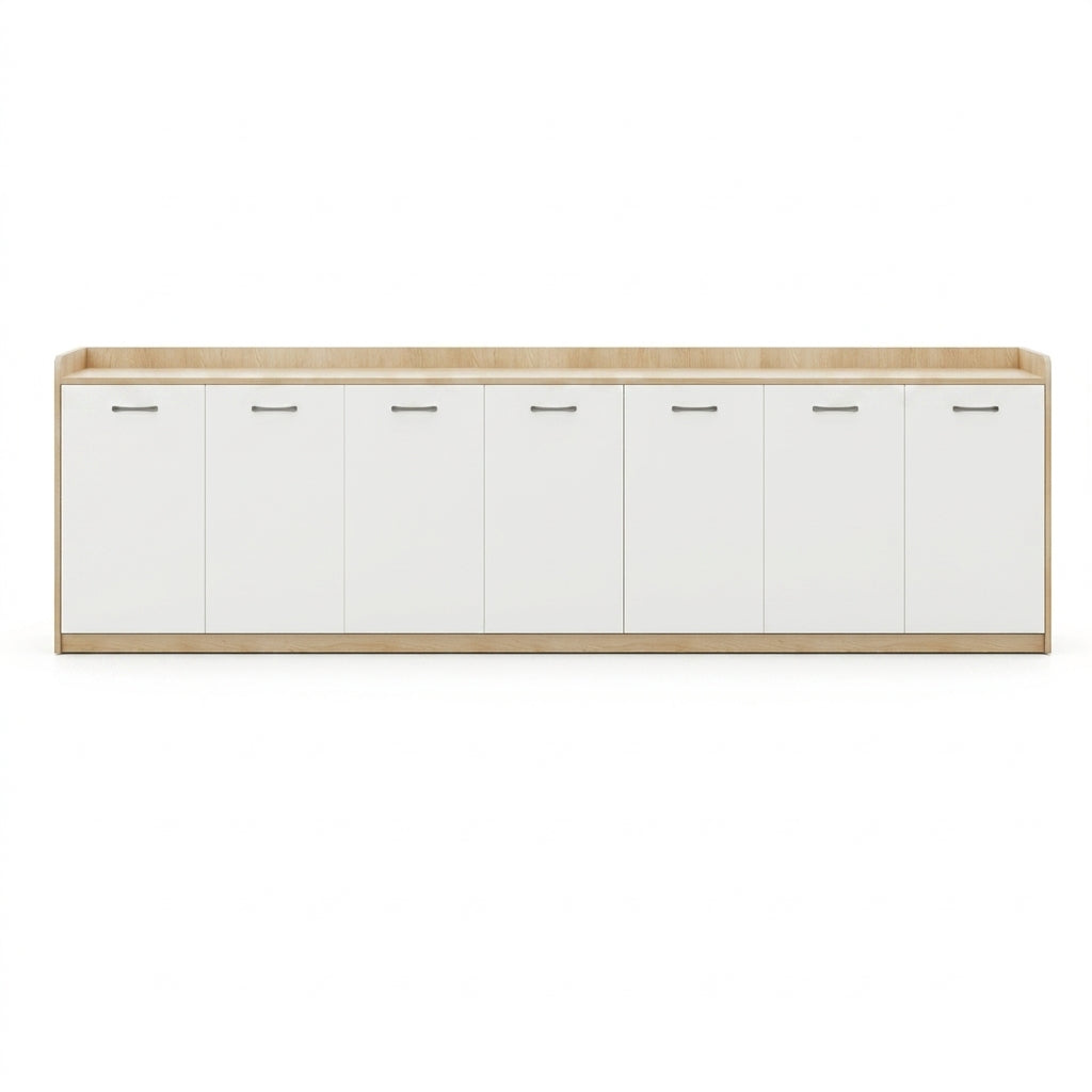 BDLFurniture Office Credenza Printer Stand Tea Station Cabinet Grey Oak Storage Cupboard