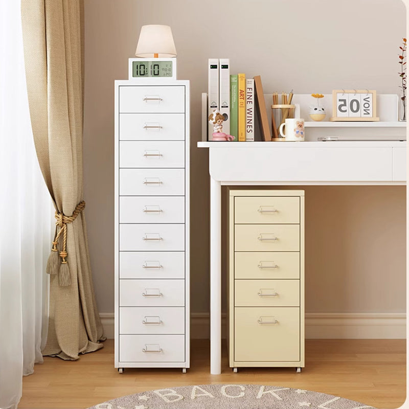 BDLFurniture Steel Mobile Storage Cabinet Bedside Drawers with Lock Option Galvanised Handle