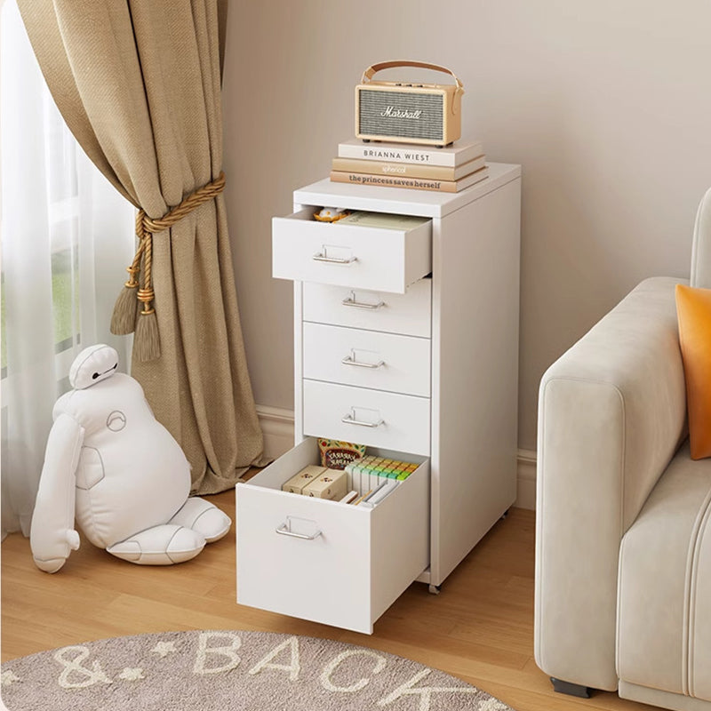 BDLFurniture Steel Mobile Storage Cabinet Bedside Drawers with Lock Option Galvanised Handle