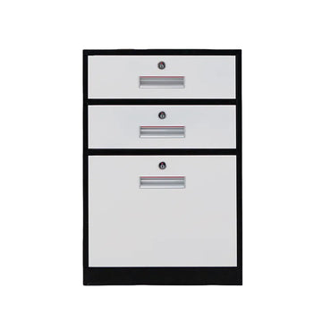 BDLFurniture Steel Mobile Pedestal Cabinet Lockable 3 Drawers Smooth Runners Multi Colour