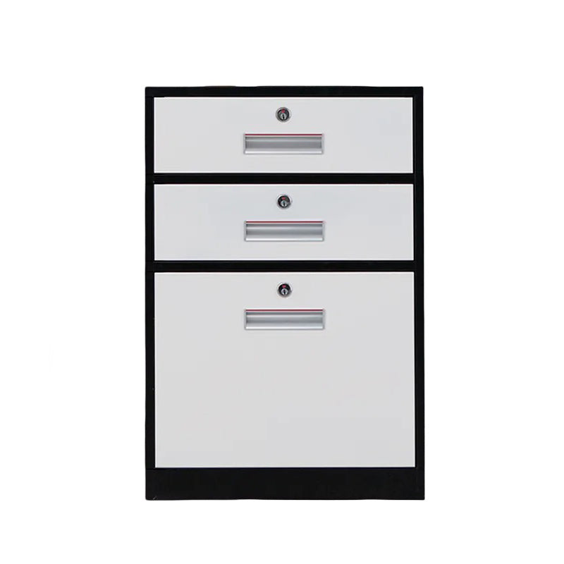 BDLFurniture Steel Mobile Pedestal Cabinet Lockable 3 Drawers Smooth Runners Multi Colour