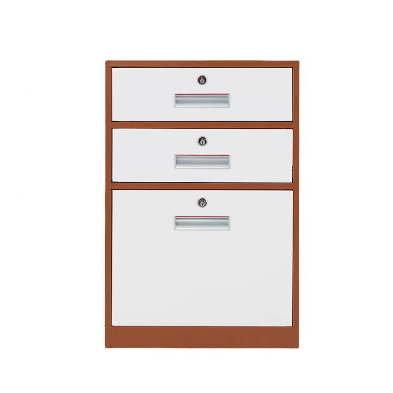BDLFurniture Steel Mobile Pedestal Cabinet Lockable 3 Drawers Smooth Runners Multi Colour