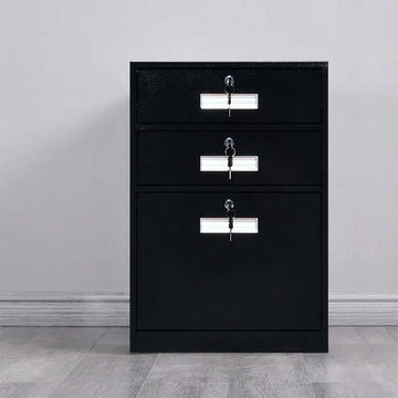 BDLFurniture Steel Mobile Pedestal Cabinet Lockable 3 Drawers Smooth Runners Multi Colour