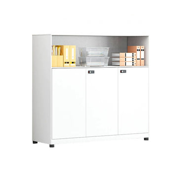 BDLFurniture White Steel Office Storage Cabinet Lockable Low Credenza Drawer Filing Unit