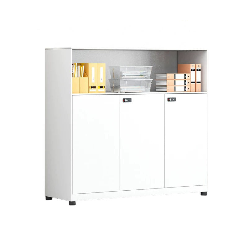 BDLFurniture White Steel Office Storage Cabinet Lockable Low Credenza Drawer Filing Unit
