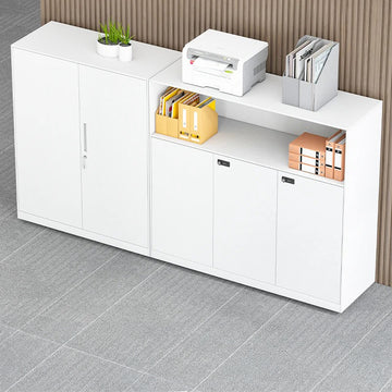 BDLFurniture White Steel Office Storage Cabinet Lockable Low Credenza Drawer Filing Unit