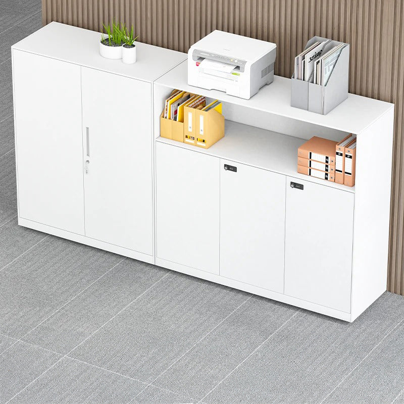 BDLFurniture White Steel Office Storage Cabinet Lockable Low Credenza Drawer Filing Unit