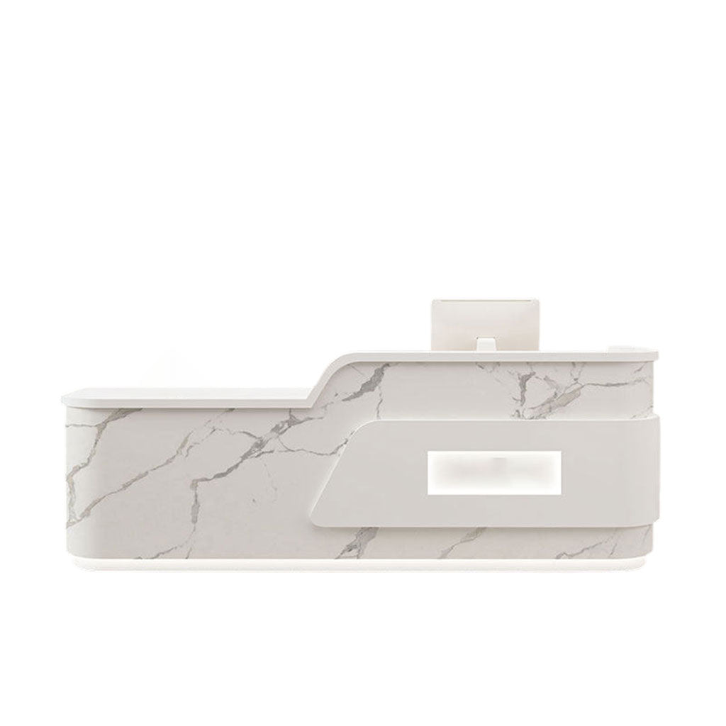 Cream Minimalist Reception Desk Beauty Salon Counter Boutique Service Desk Shop