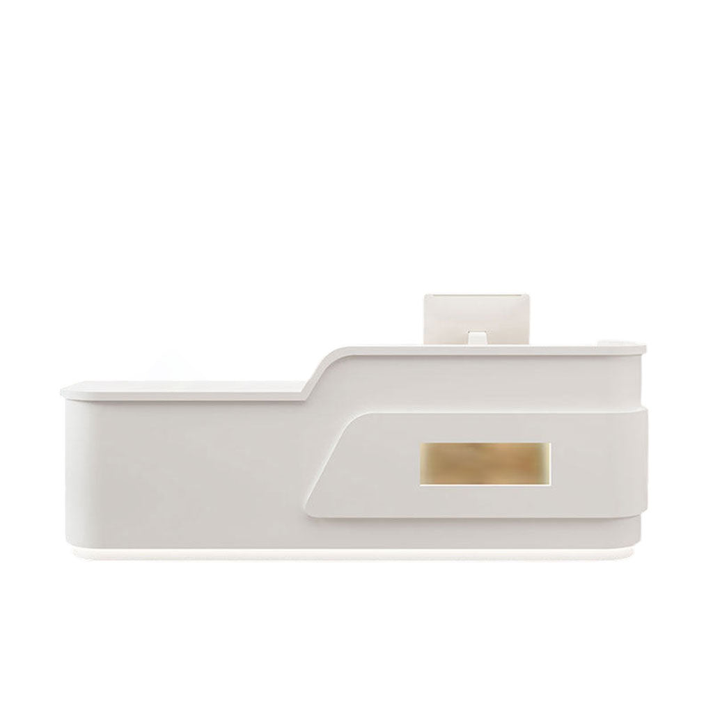 Cream Minimalist Reception Desk Beauty Salon Counter Boutique Service Desk Shop