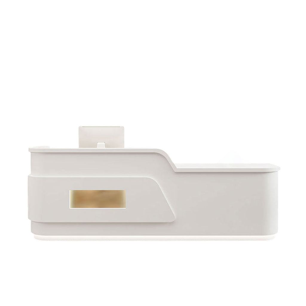Cream Minimalist Reception Desk Beauty Salon Counter Boutique Service Desk Shop