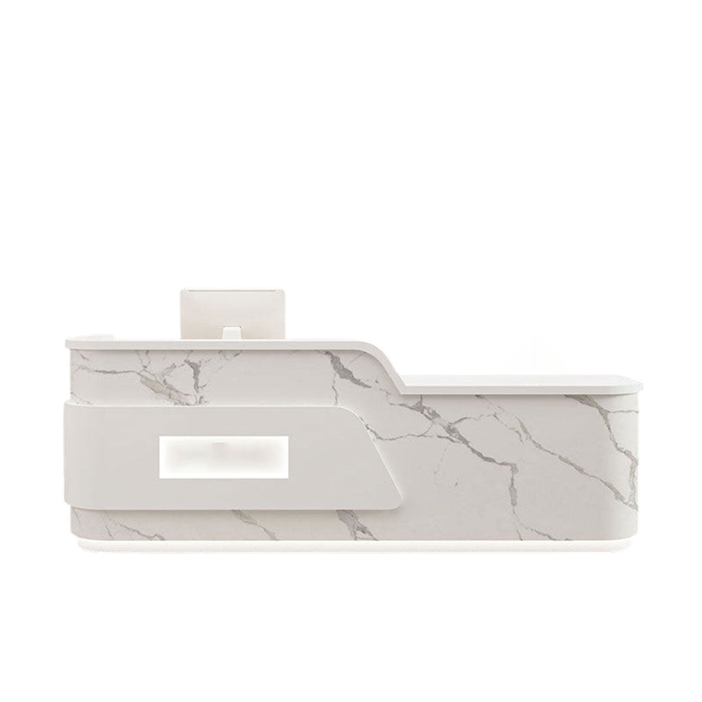 Cream Minimalist Reception Desk Beauty Salon Counter Boutique Service Desk Shop