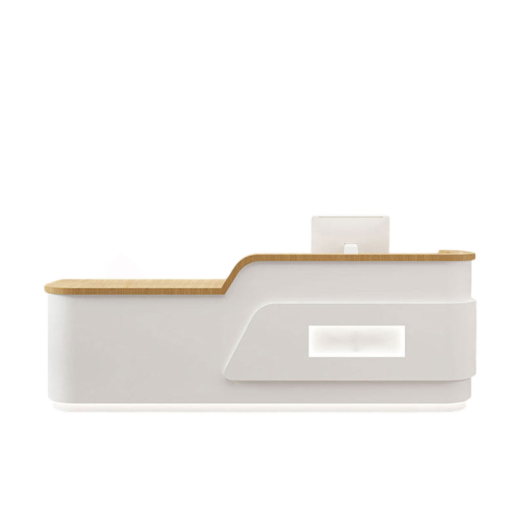 Cream Minimalist Reception Desk Beauty Salon Counter Boutique Service Desk Shop